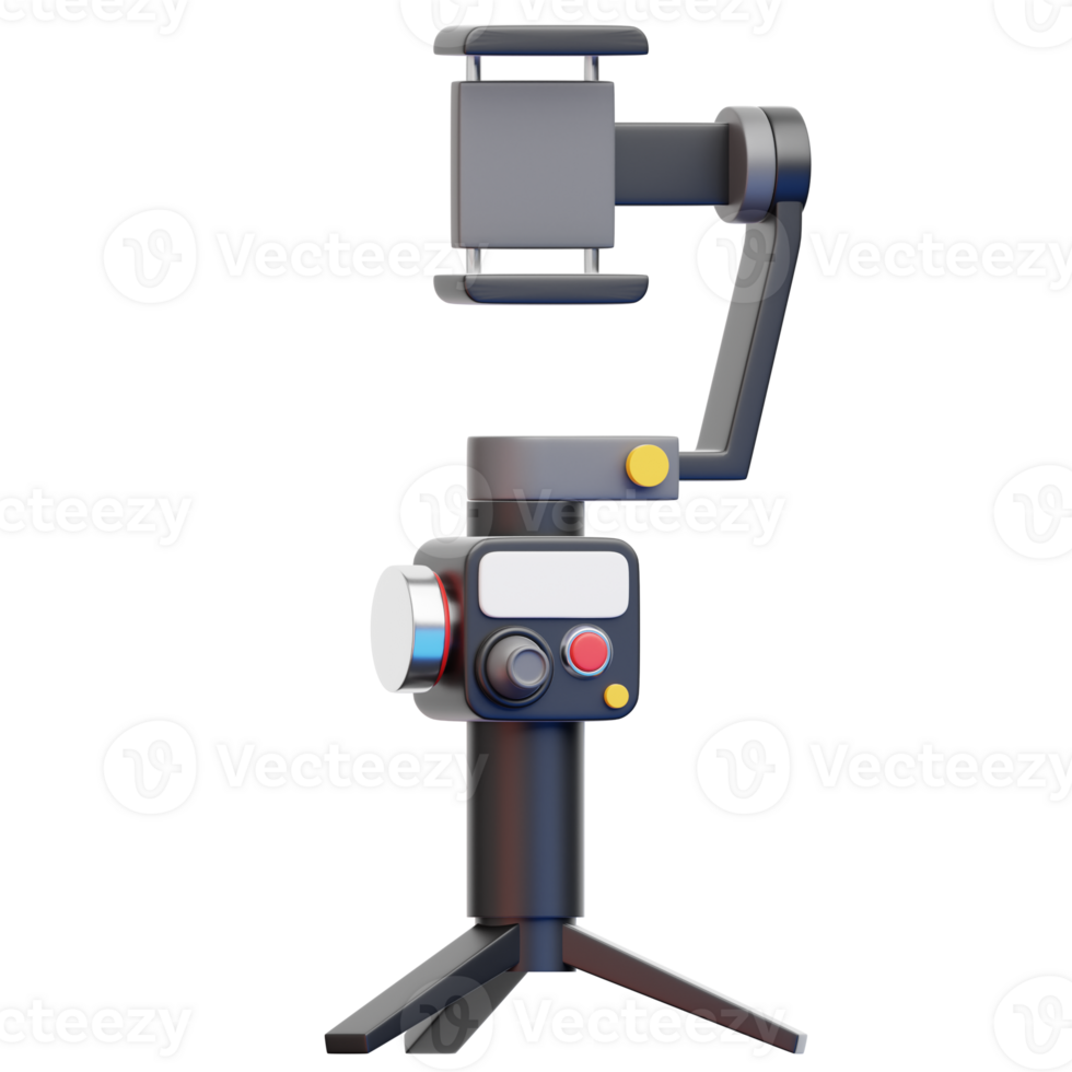 3D Gimbal Stabilizer, A detailed render of a modern mobile phone stabilizer. This image highlights the device's sleek design and functionality png