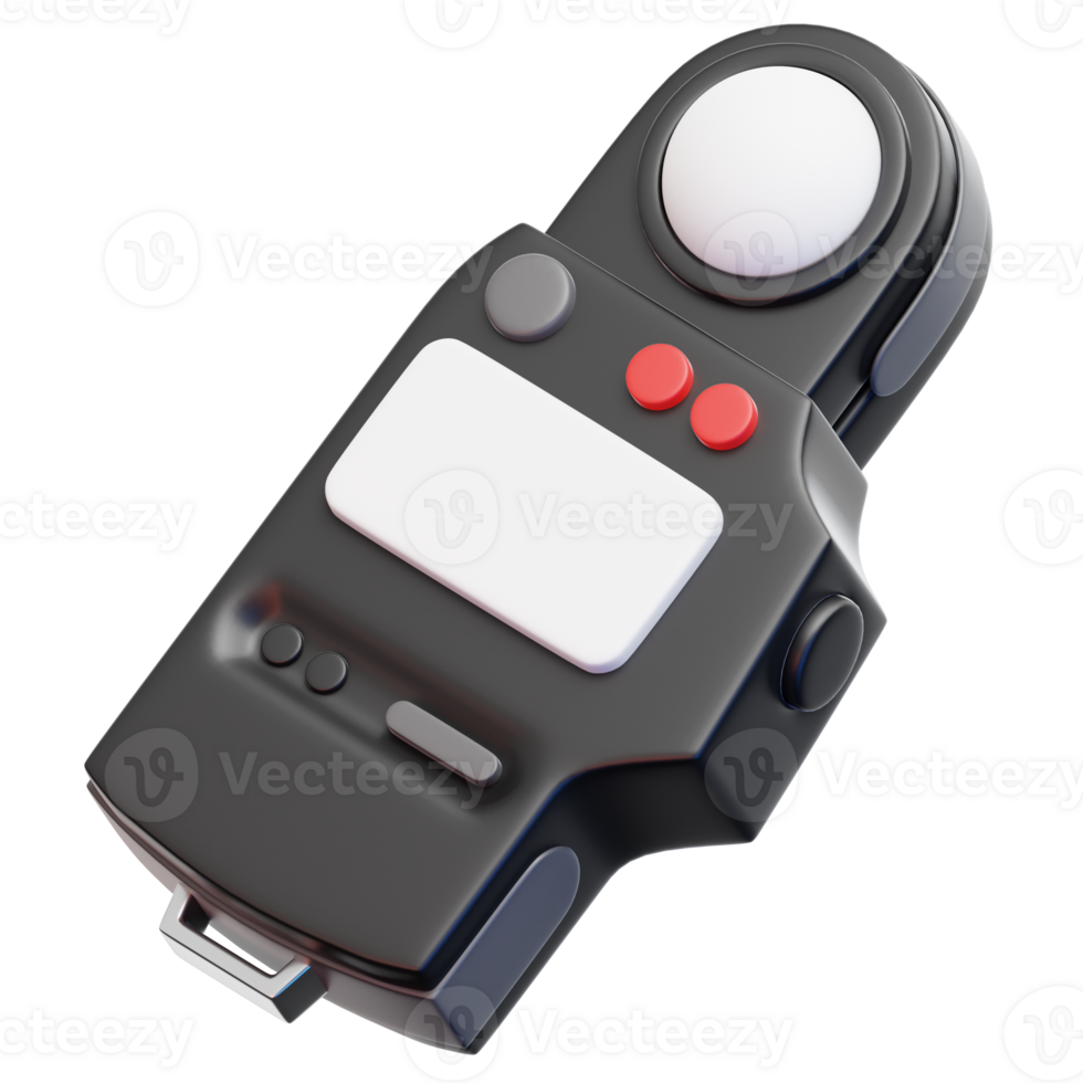 3D Professional Light Meter, A detailed, technical representation of a professional light meter. This image is perfect for technical documentation or illustrating photographic concepts. png