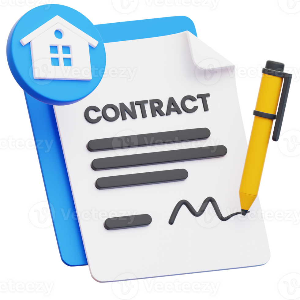 A close-up shot of a detailed illustration depicts a real estate contract being finalized, conveying the significant concept of ownership and agreement. png