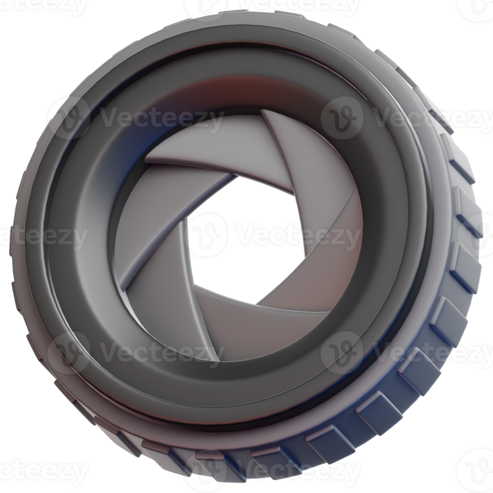 3D Apertures Gaze, A detailed illustration of a camera lens aperture, showcasing its intricate blades that control light, offering a glimpse into the art of photography. png
