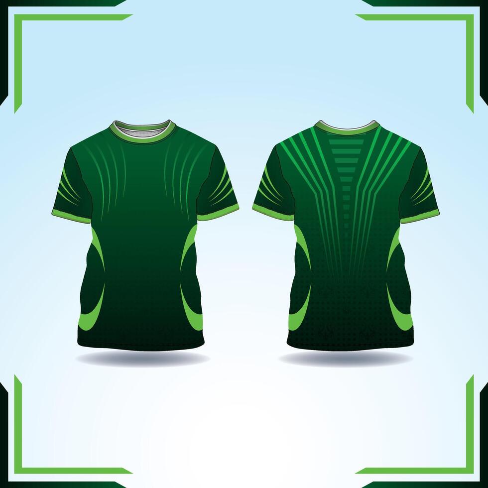 Green Sports Jersey Design Template vector