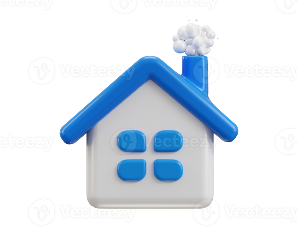 Home icon 3d render concept of house interface icon illustration png