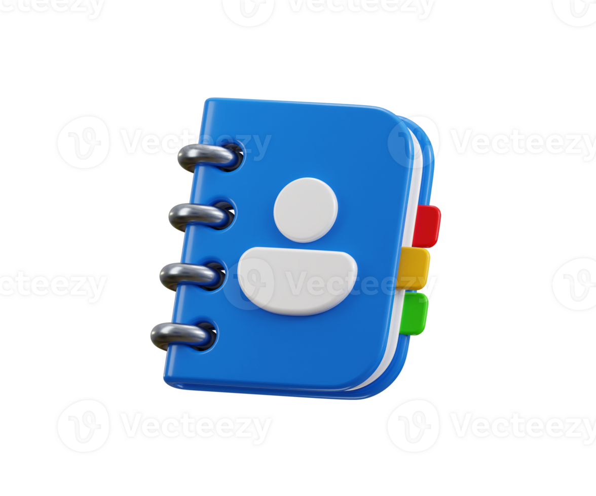 Contact phone icon 3d render concept of Phone or address book, Contact information, business partners, digital communication icon illustration png