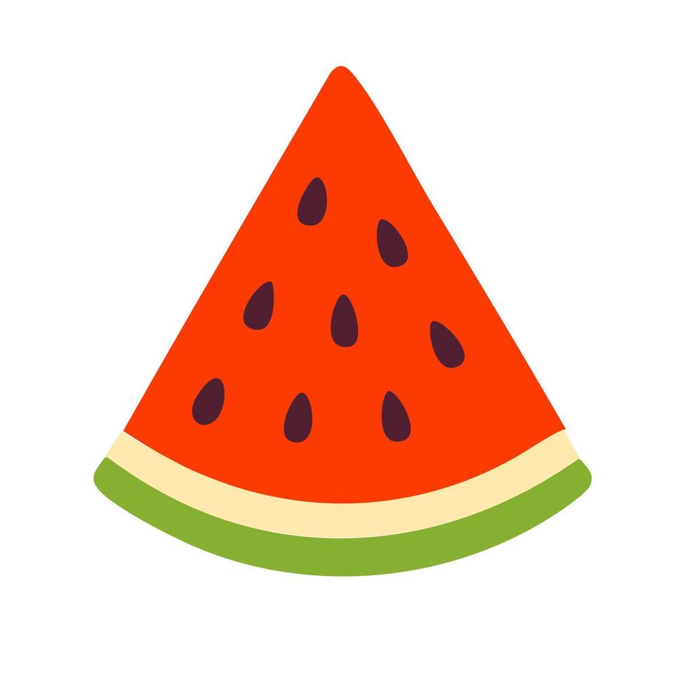 Watermelon triangle flat illustration on white background vector
