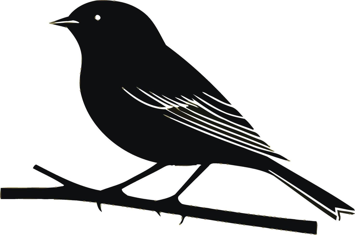 bird perched on a branch black color vector