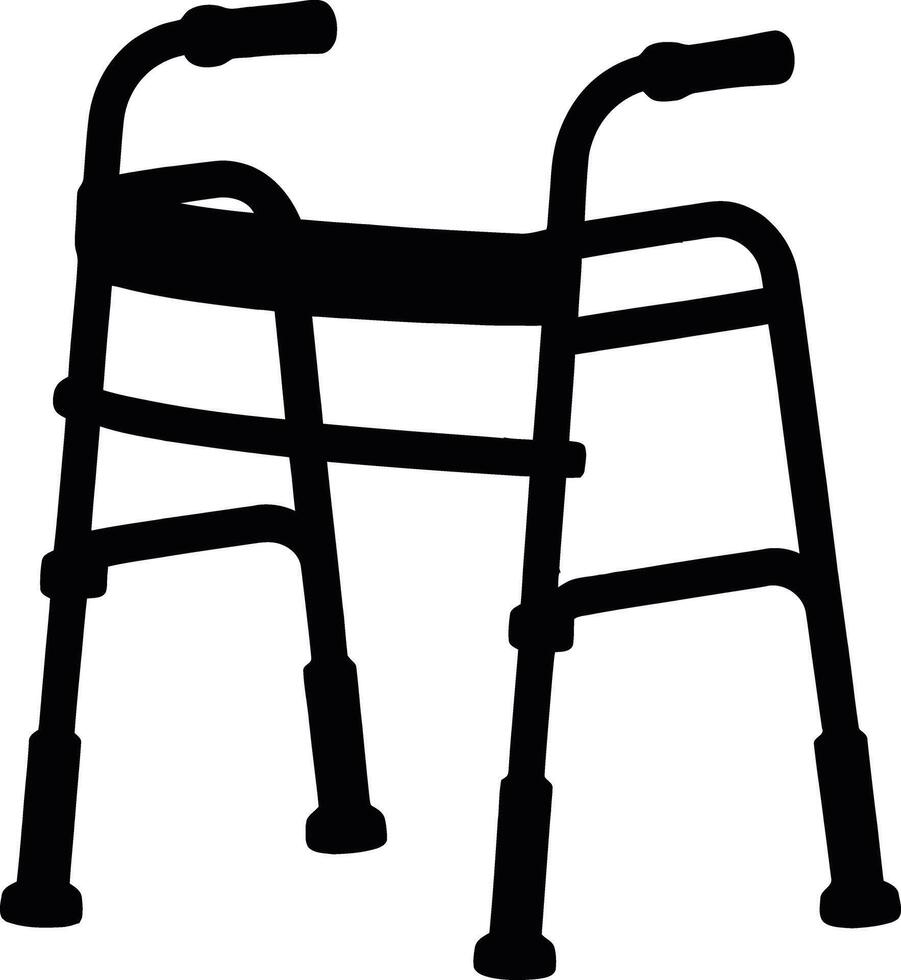 Medical walker silhouette illustration vector