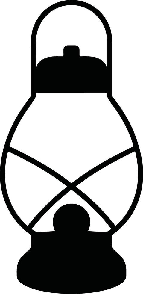 Simple line drawing of an oil lantern vector