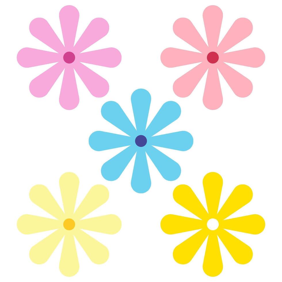 Collection of simple flower vector