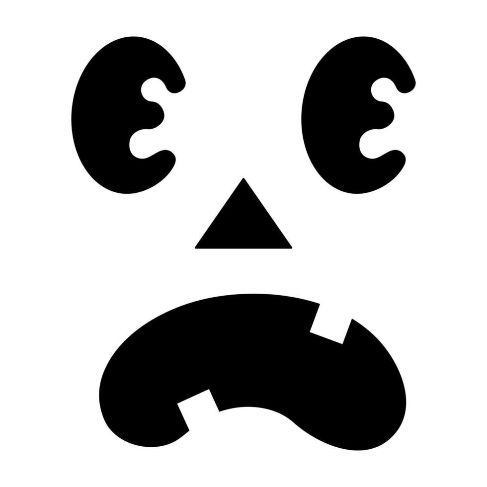 Bold Jack o lantern face, perfect for Halloween decorations, pumpkin carving templates, and spooky seasonal designs. vector