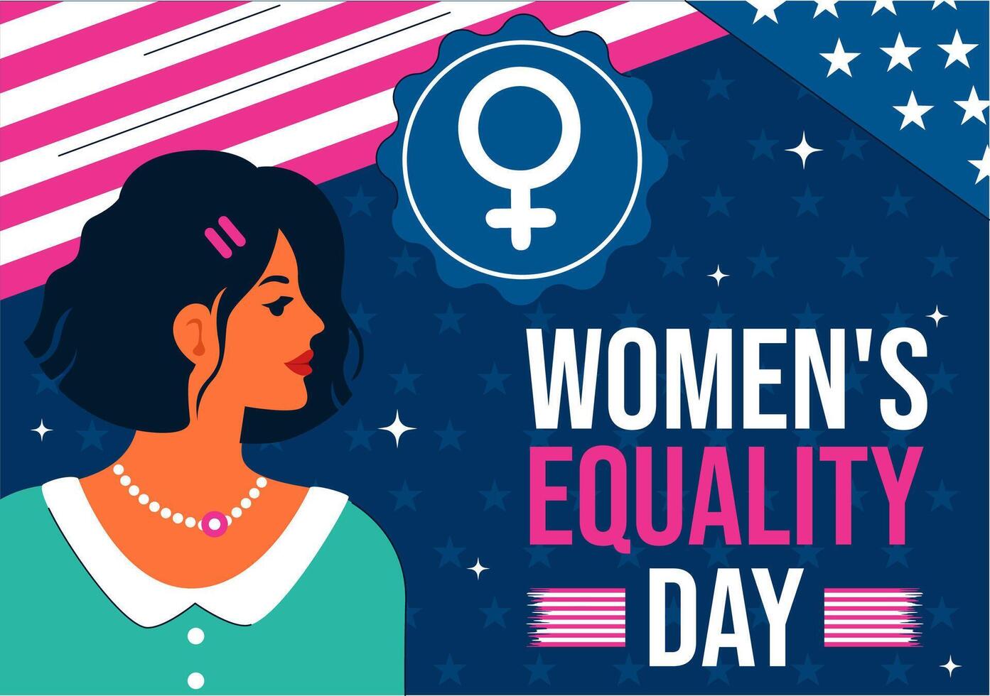 Commemorating Women's Equality Day in the United States with Historical Symbols and National Flag vector