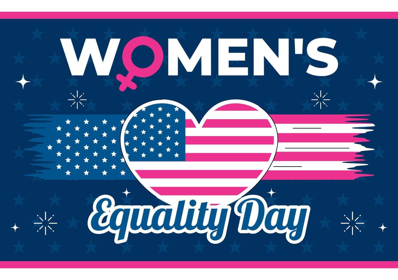 American Women's Rights Day Illustration with Patriotic Flag Background and Equality Message vector