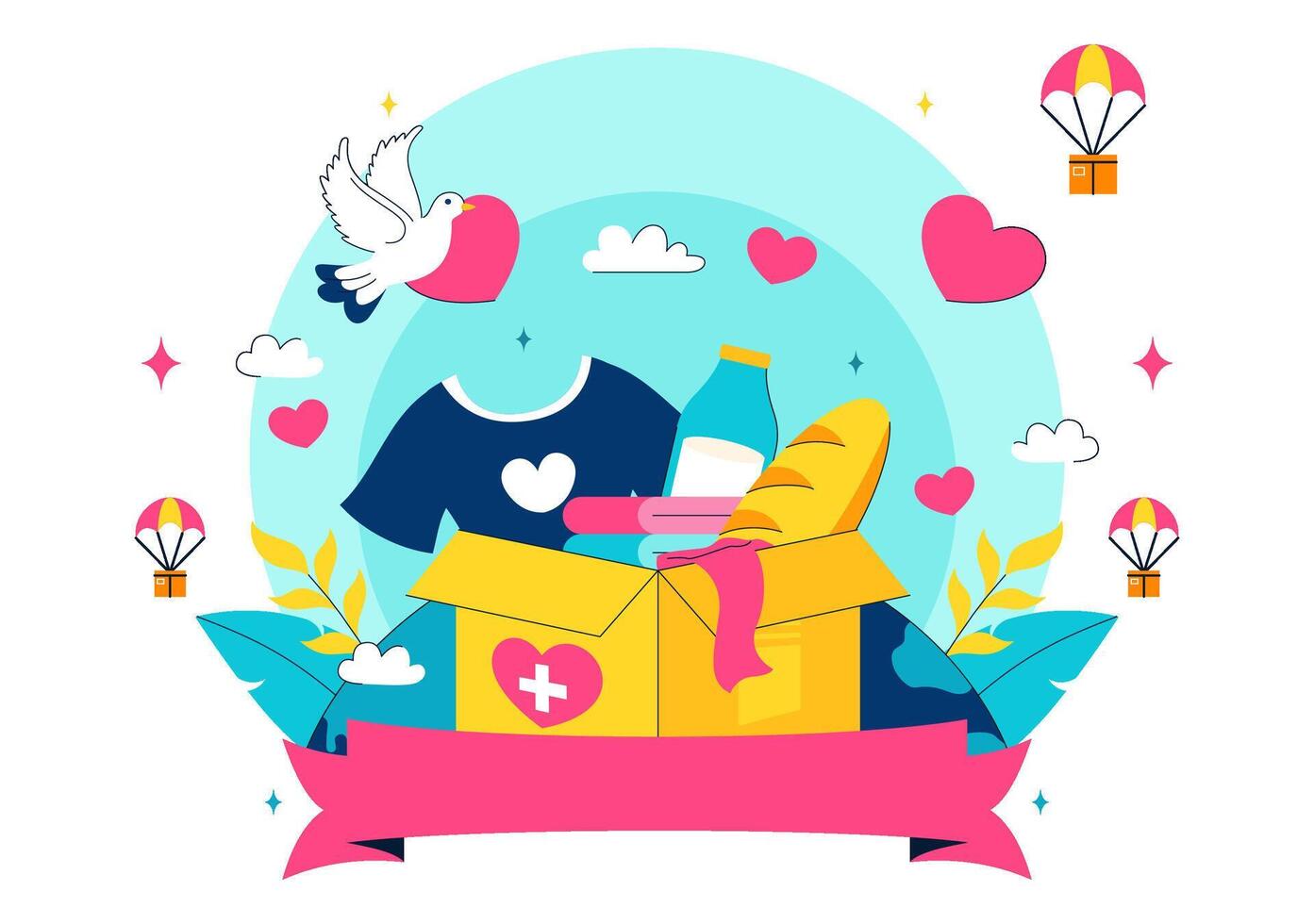 Celebrating Volunteer Spirit and Social Giving on World Humanitarian Day vector
