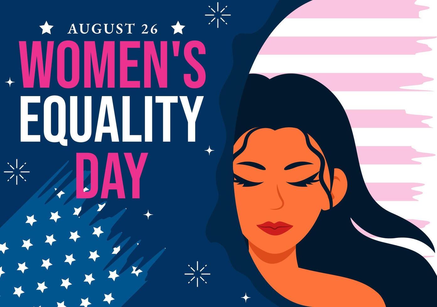 Women's Equality Day Illustration on August 26 with American Flag and Historical Theme vector
