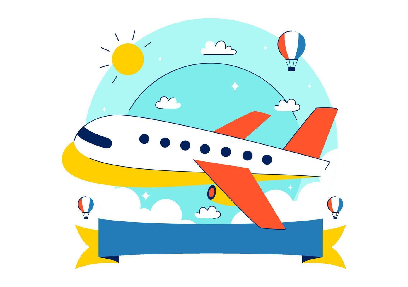 First Flight Commemoration with Plane in Sky National Aviation Day Illustration vector