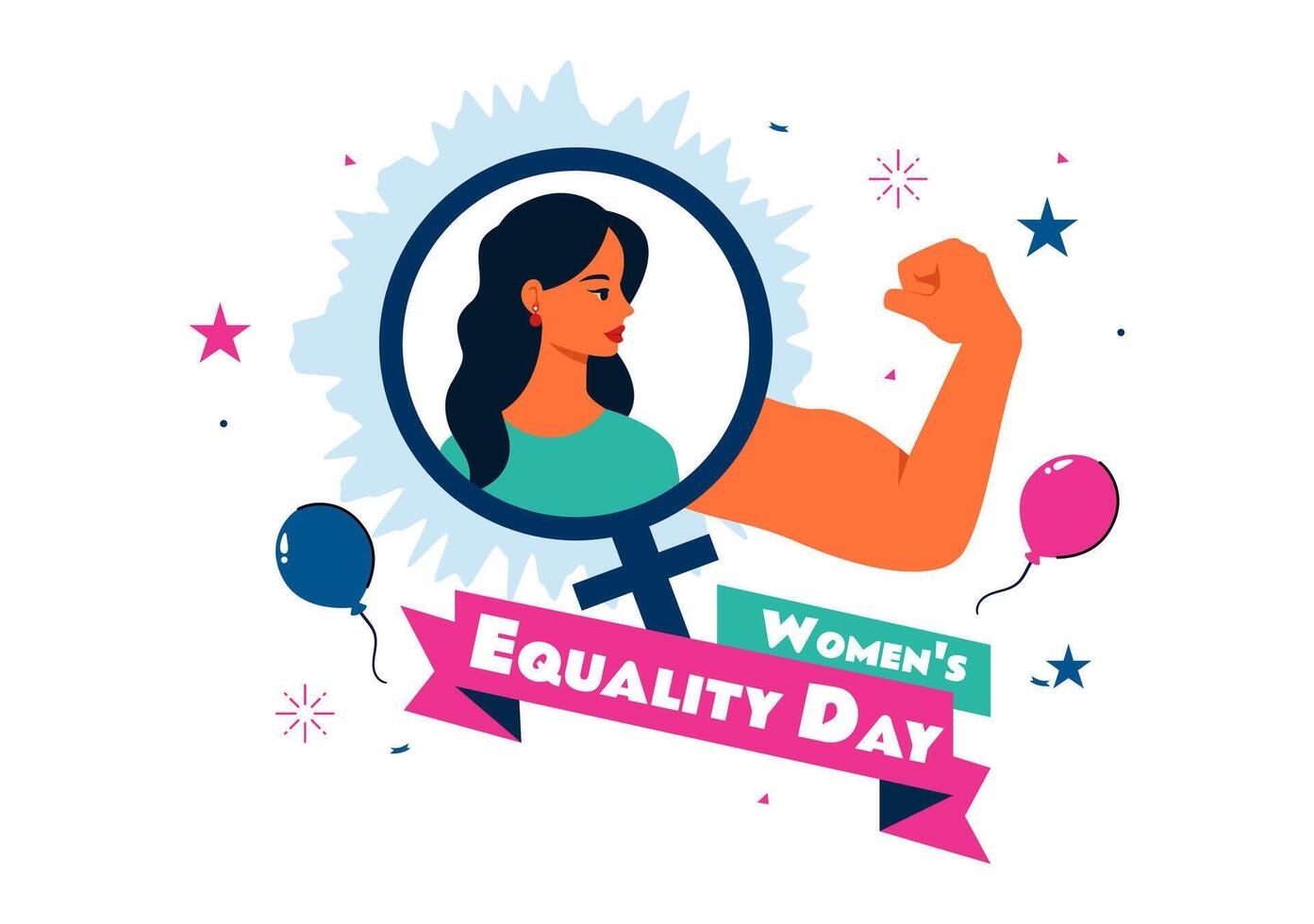 August 26 Women's Equality Day Illustration Featuring Women's Empowerment and American Symbolism vector