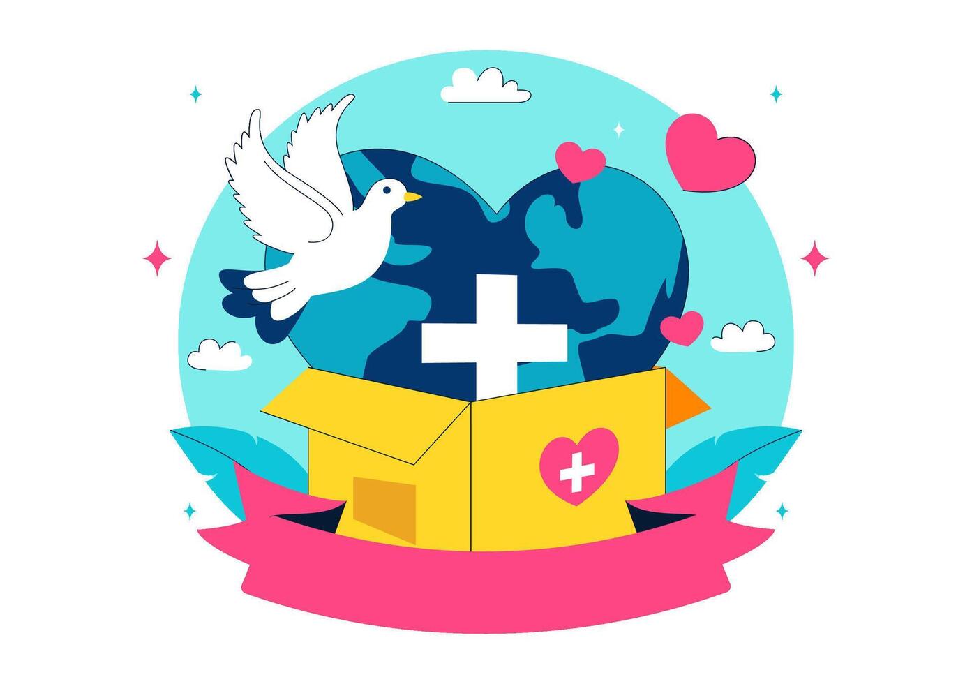 Helping People Around the World for World Humanitarian Day vector