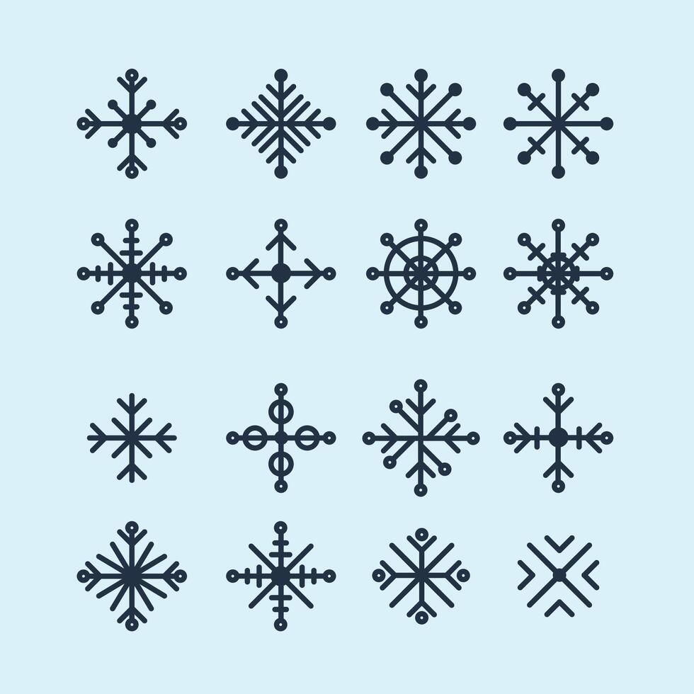 Set of Snowflakes Christmas design. Snowflakes icons. White Snowflake. Snowflakes template. Snow winter. Snowflakes icon vector