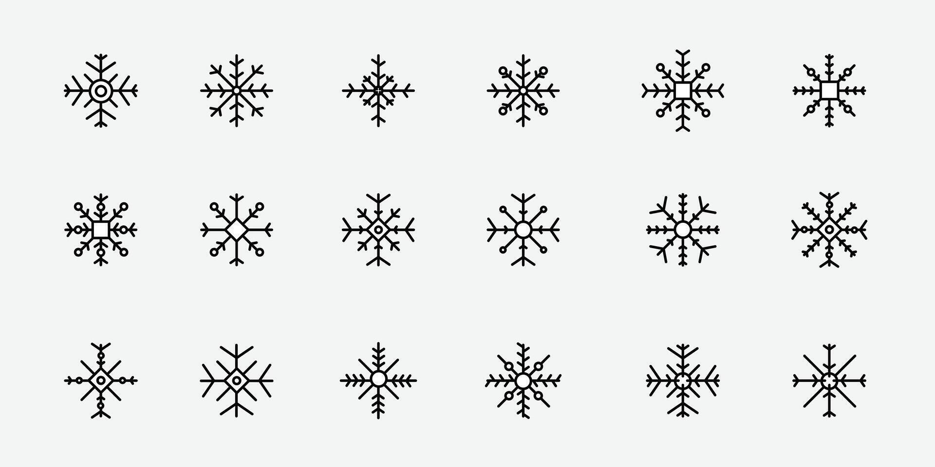Snowflakes icon set. Snow sign. Snowflakes template. Snowflake winter. Snowflakes icons. Winter icon. Snowflake collection vector