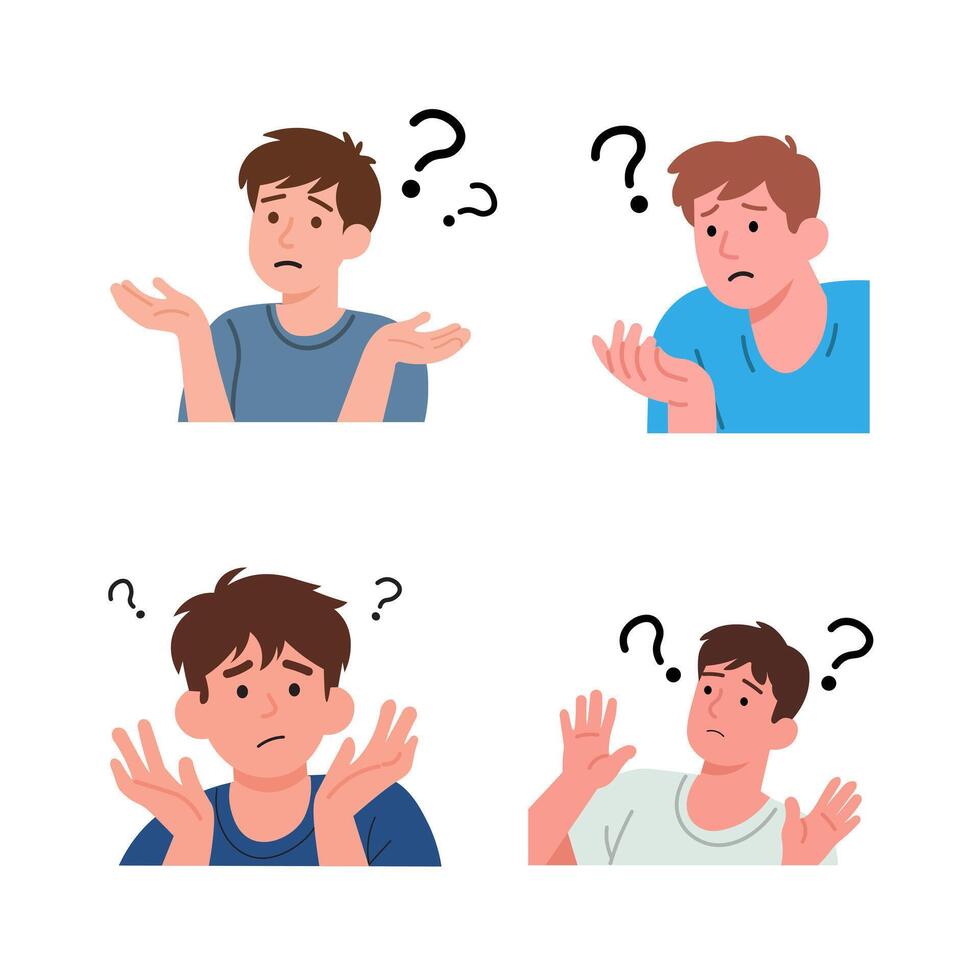 Illustration of a Thinking and Confused Man vector