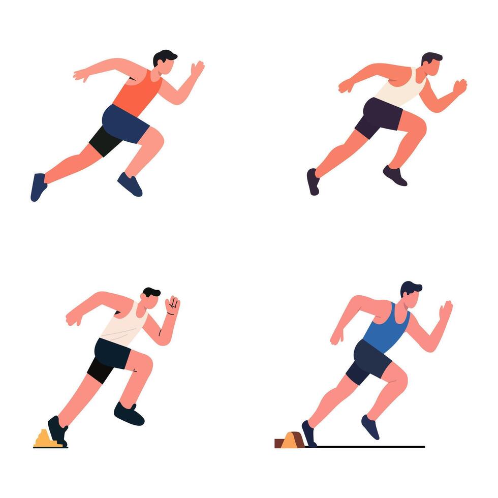 Man running flat illustration vector
