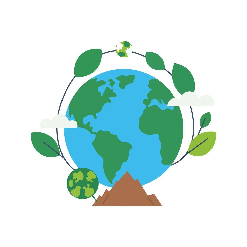 Earth Day Concept Image with Planet and Eco Elements vector
