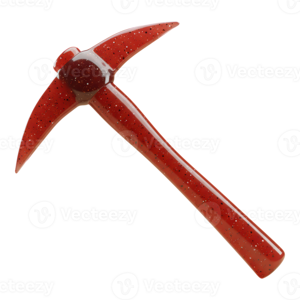 Bloodied Red Pickaxe Transparent png