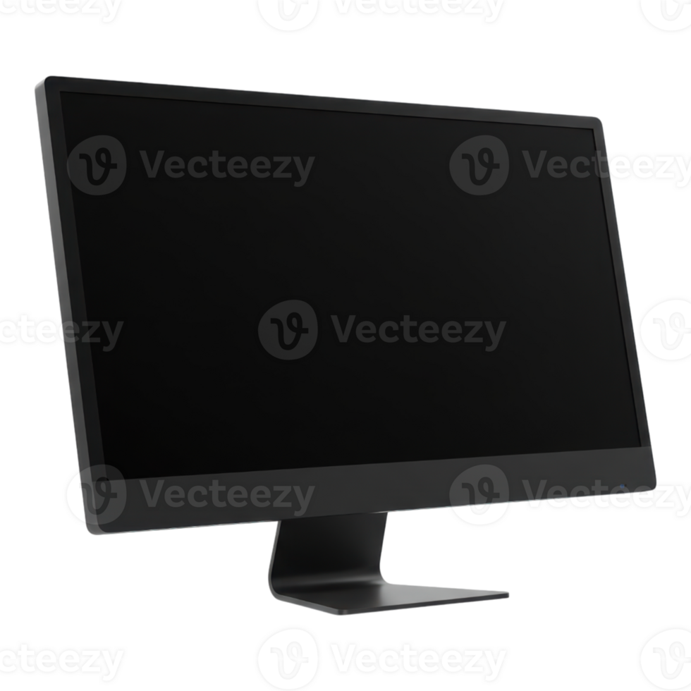 3D Desktop Monitor Black Screen Transparent png