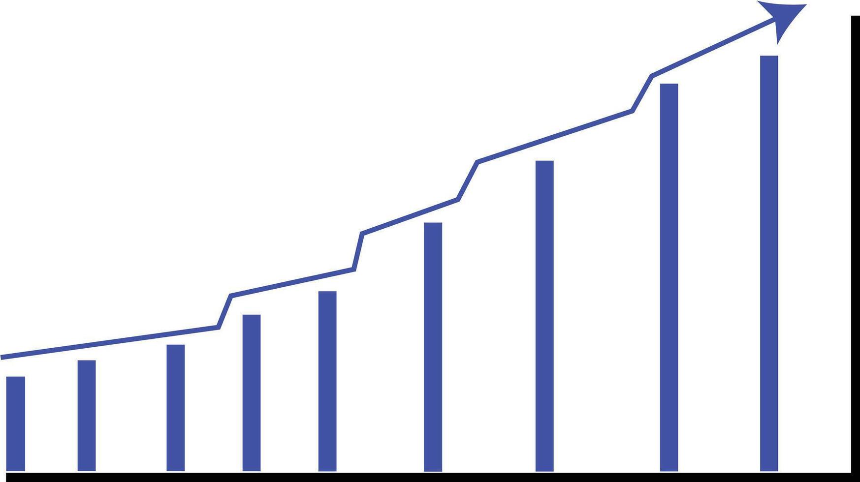 A graph showing the growth of a business vector