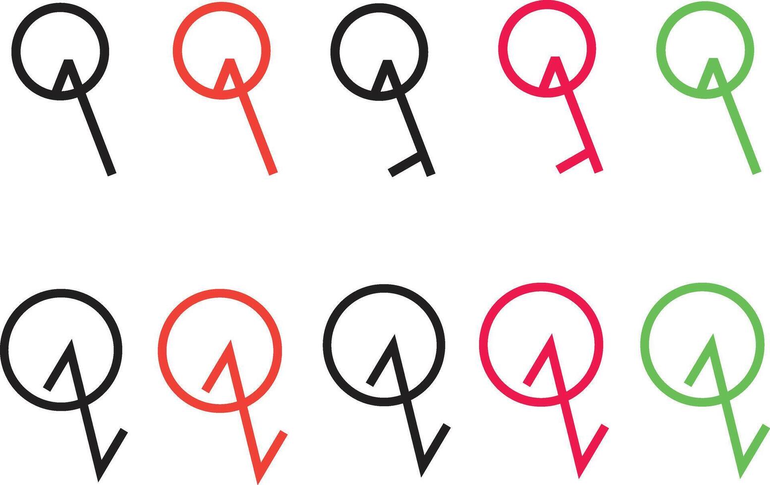 Pointer Arrow and Location Marker Icons with Hand Drawn Outline Style for Maps and UI vector