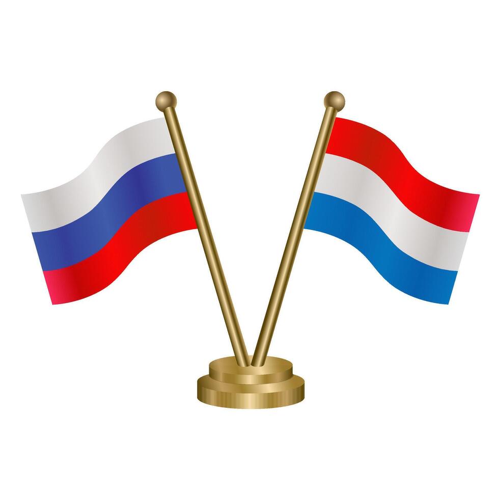 Russian and Netherlands table flag vector