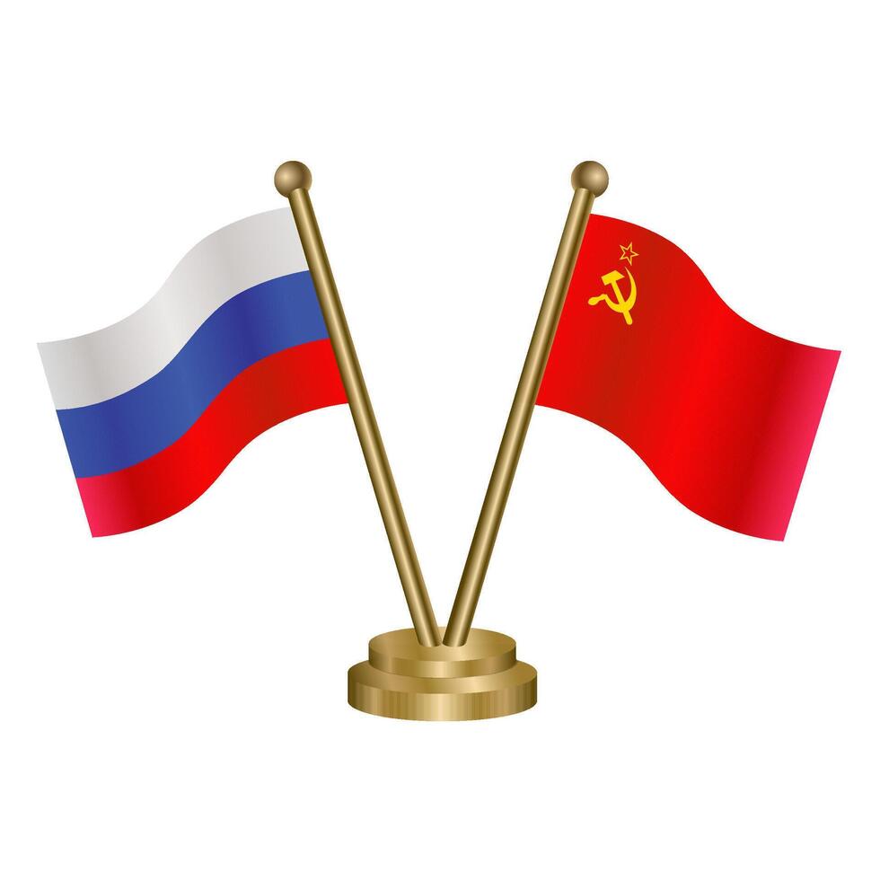 Russian and USSR table flag vector