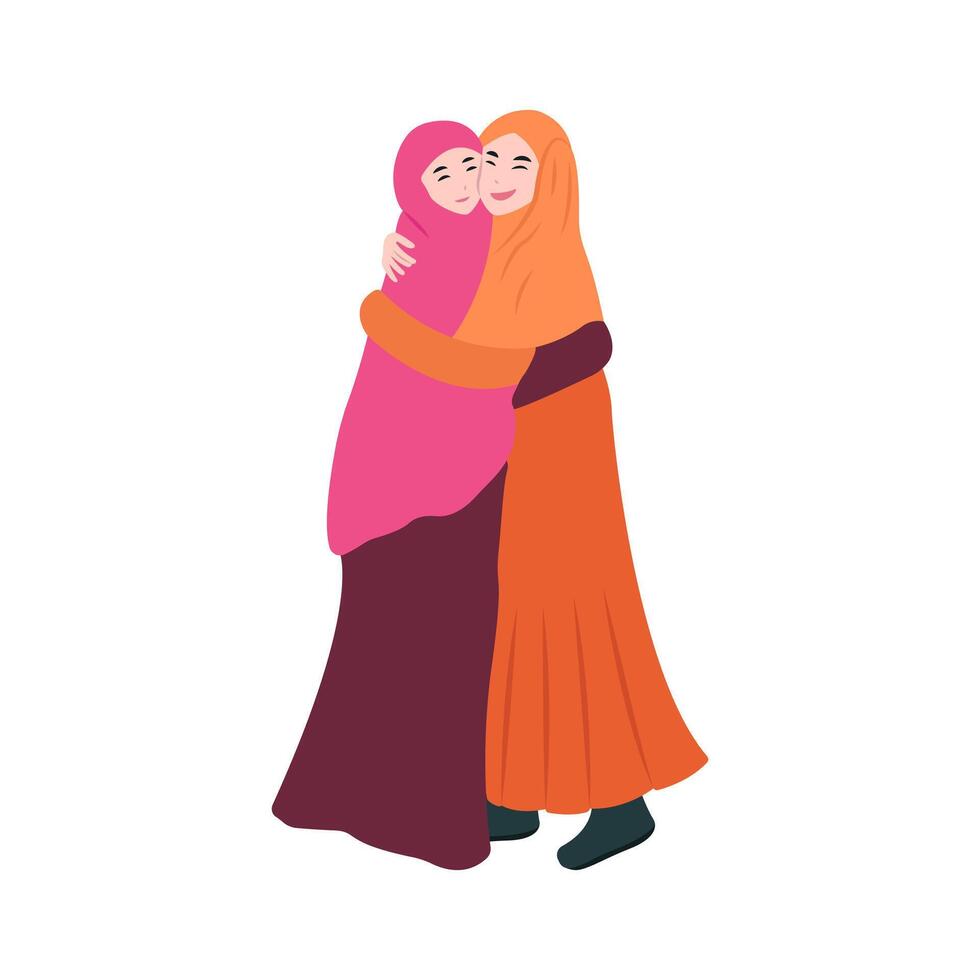 Women hugging each other vector