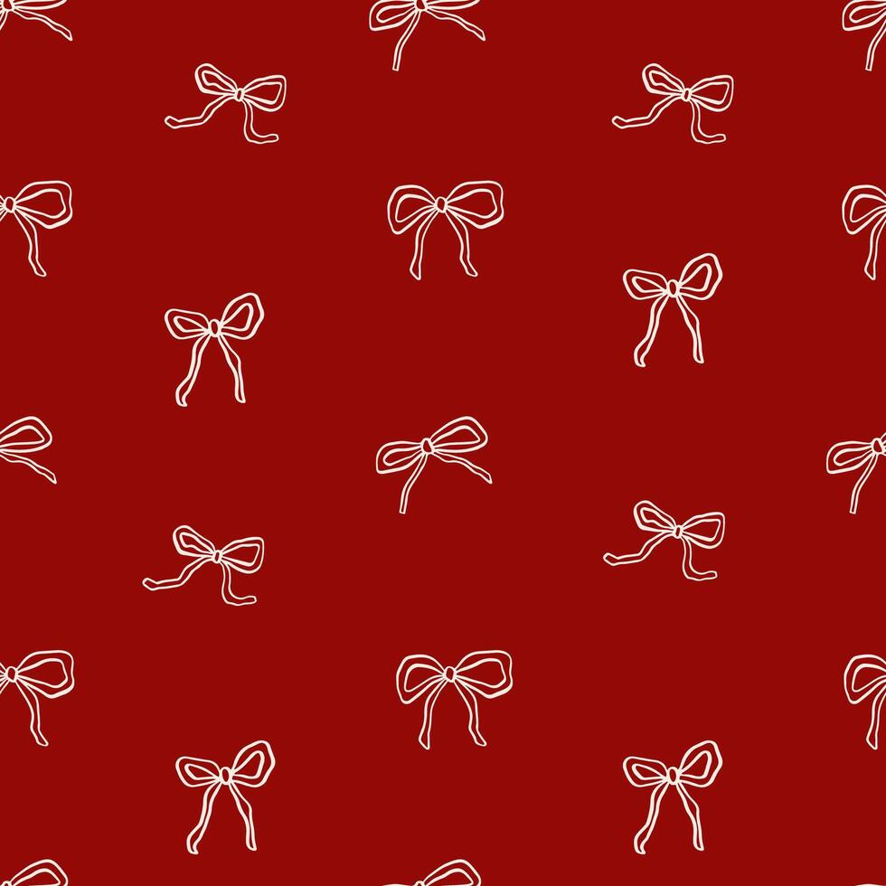 Hand drawn whimsical bows pattern vector