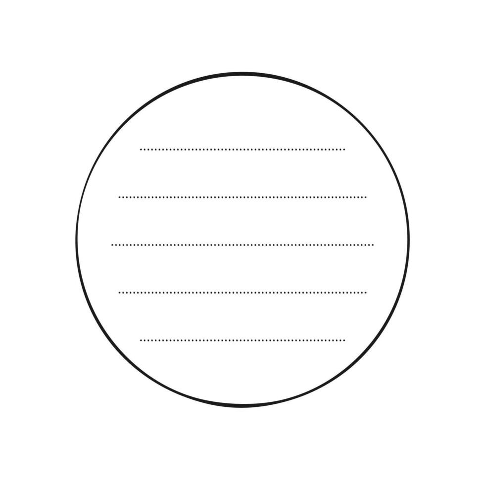 Hand drawn round memo paper sheet, sticky note, reminder, to do list, sticky tape. Bullet journal elements in line art doodle style. vector