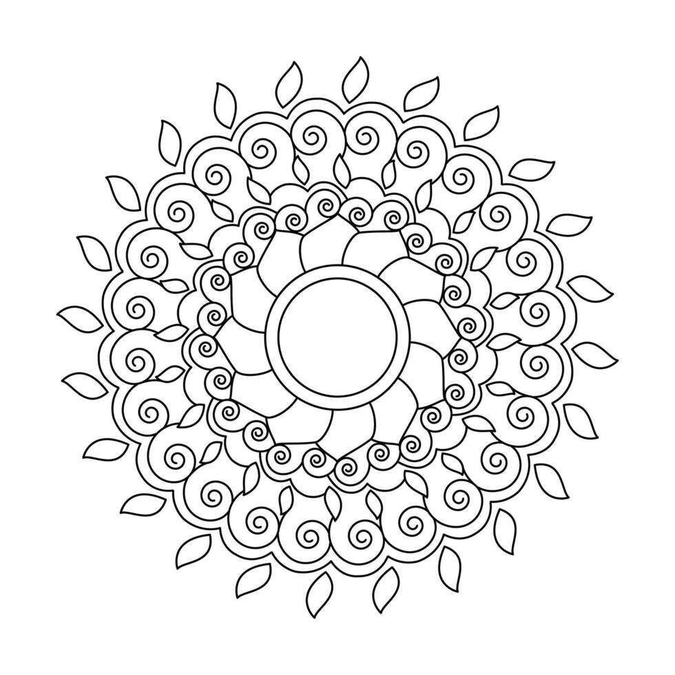 Divine Lotus Mandala for Coloring Book Page vector