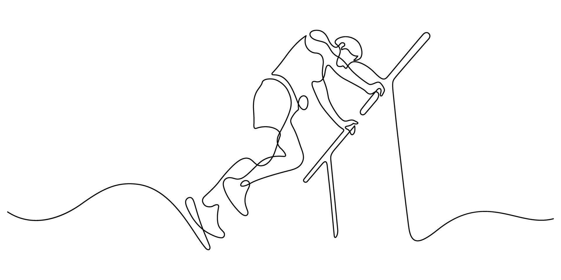 running warm up before workout one line continuous drawing vector