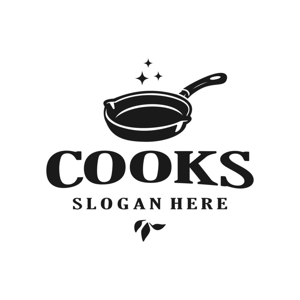 pan cook vintage logo design stock template illustration vector
