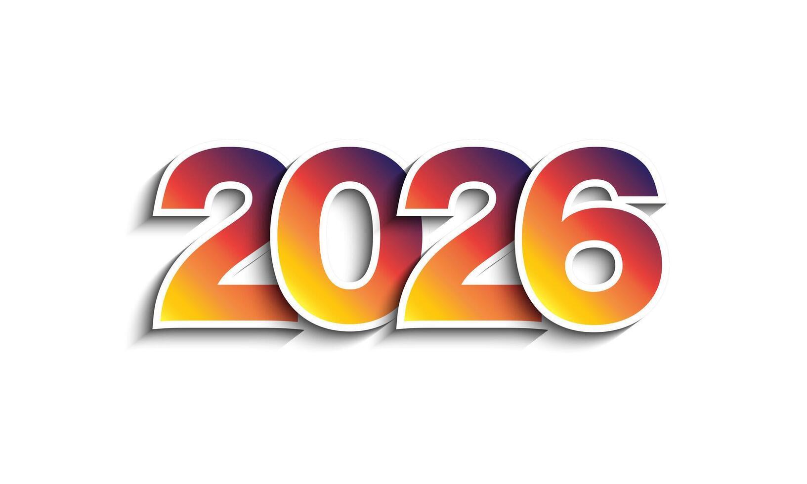 2026 Happy New Year Typography Design. vector