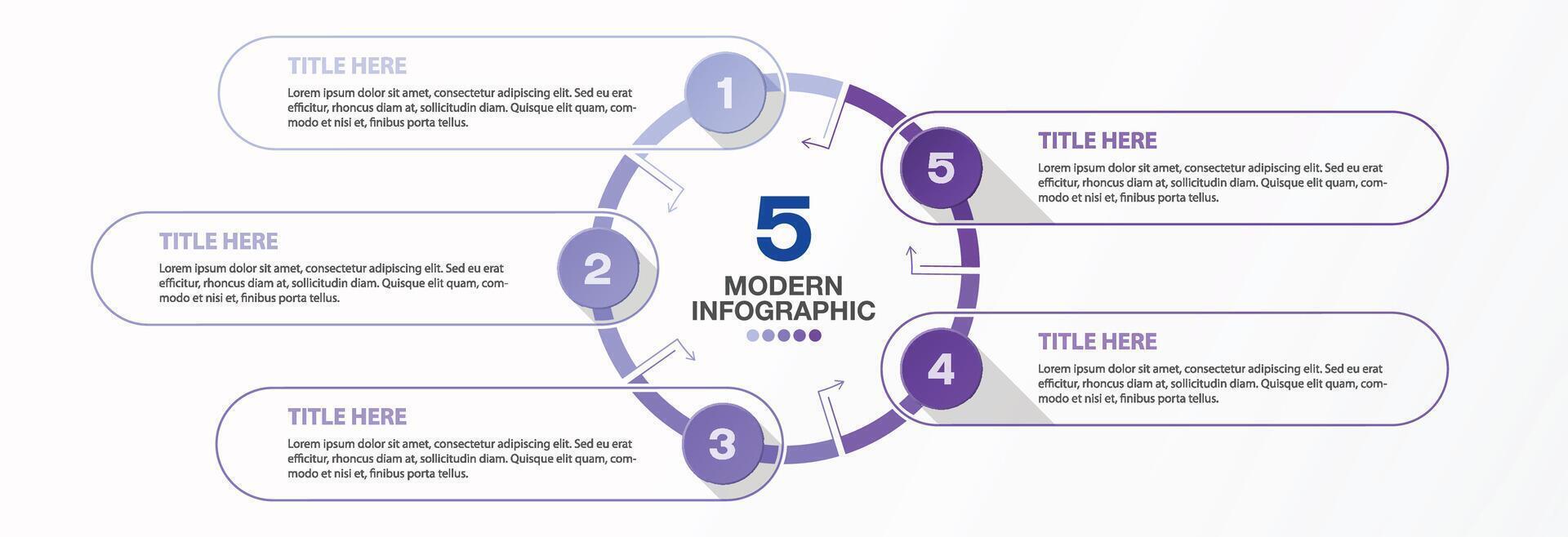 5 infographic, Template for presentation. vector
