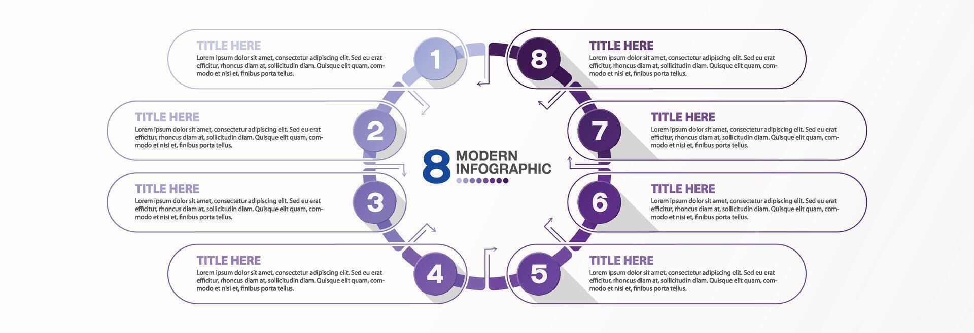 8 infographic, Template for presentation. vector