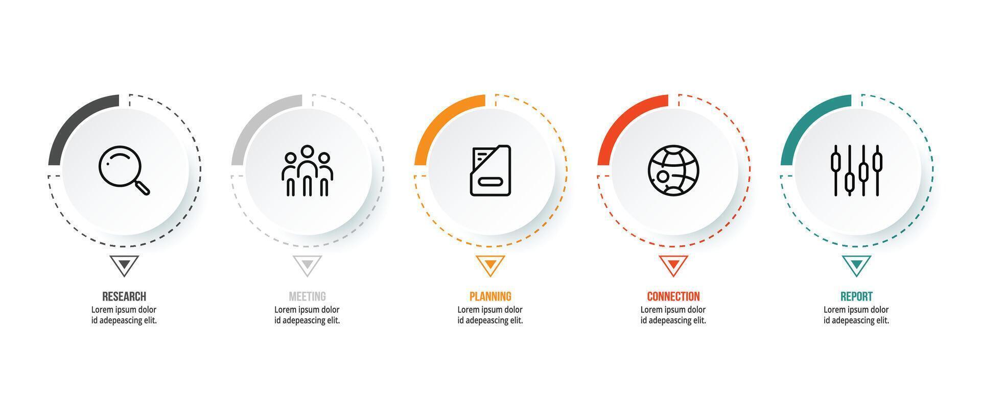 Infographic template business concept with step vector