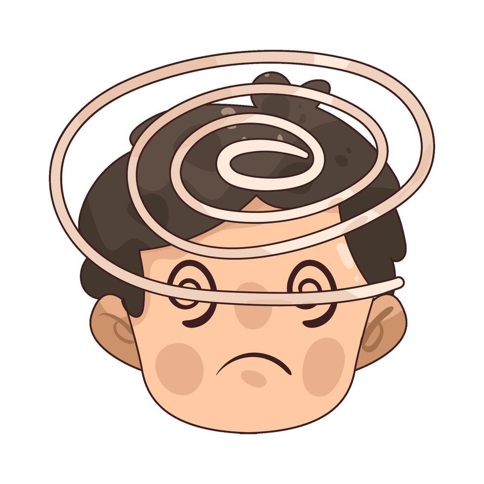 Illustration of dizziness head vector