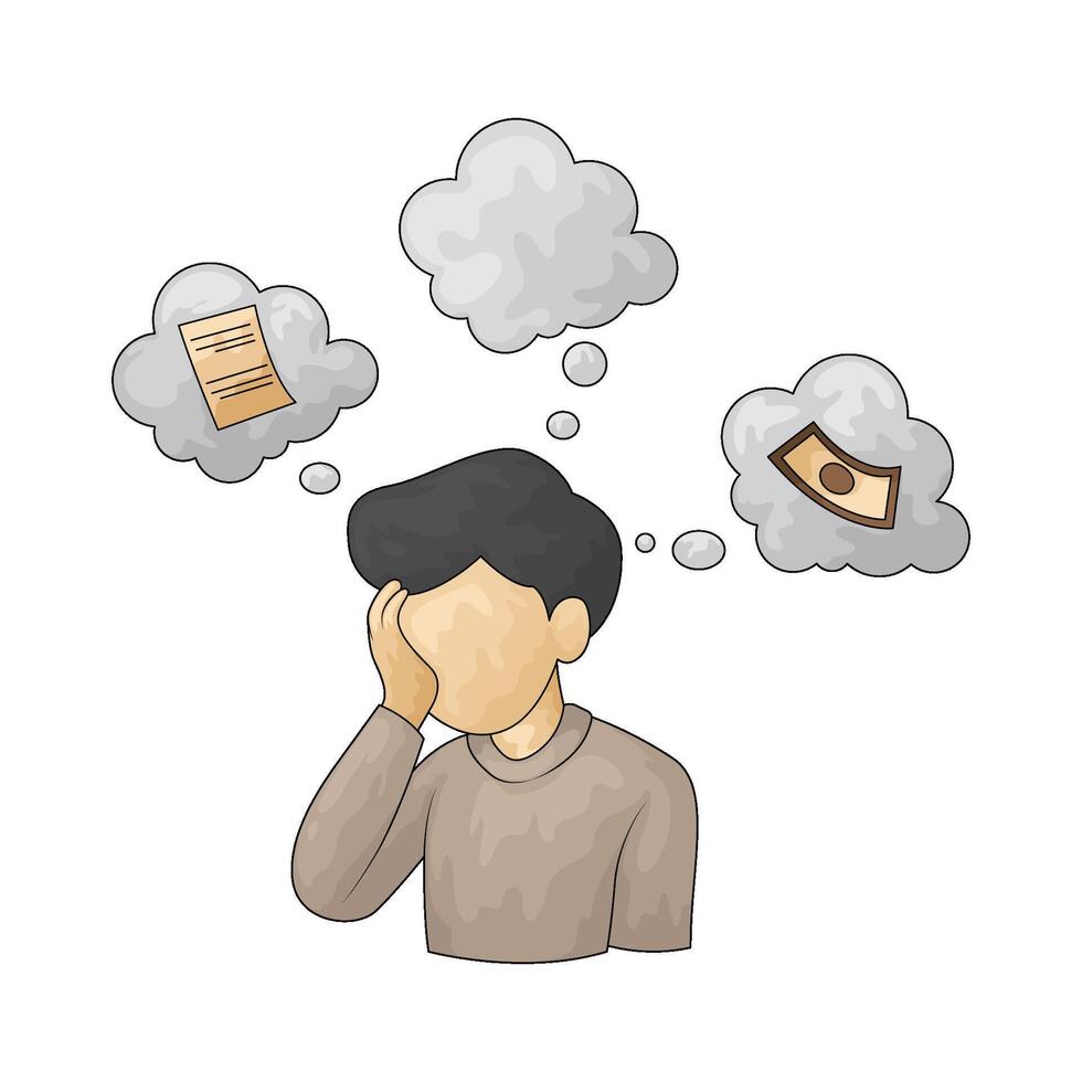 Confused man illustration vector