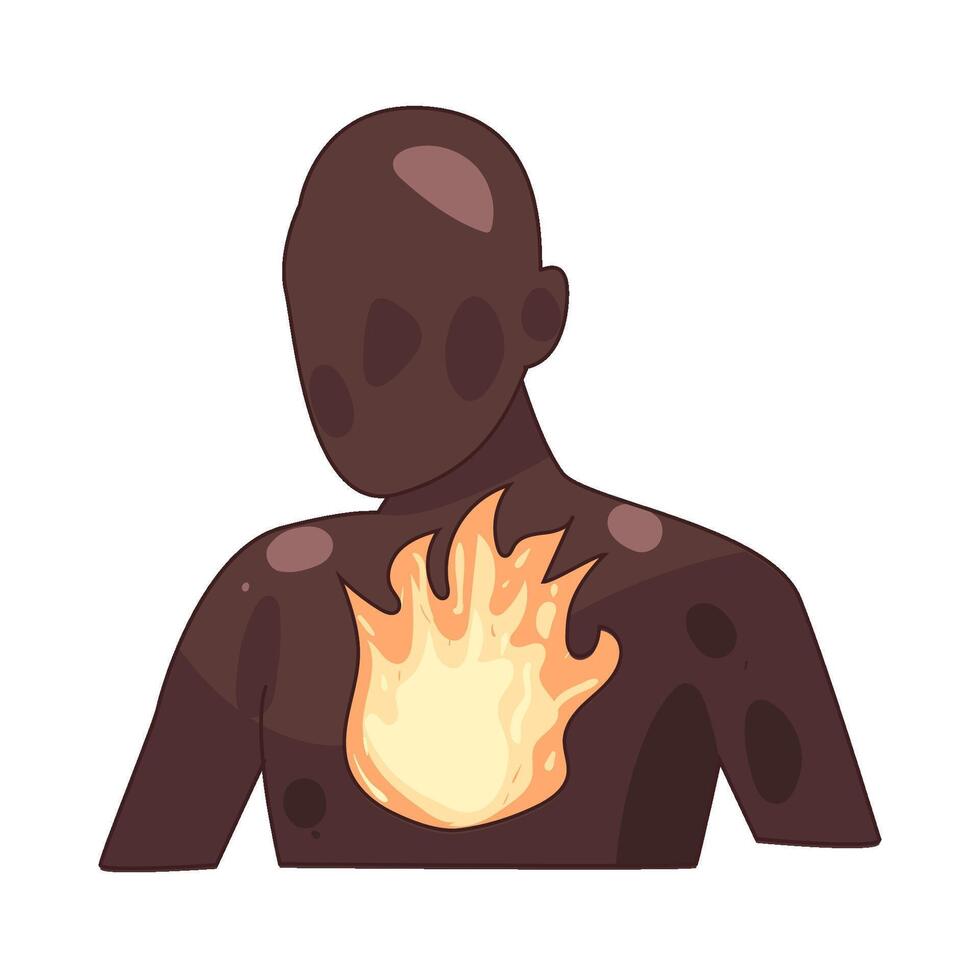 Illustration of chest tightness vector