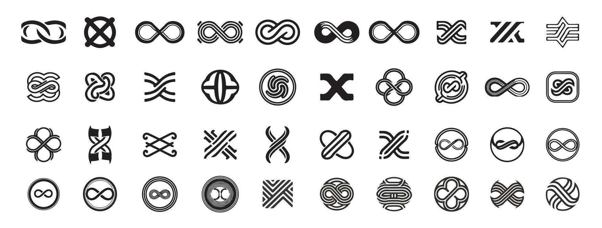 A set of different designs for a circle vector