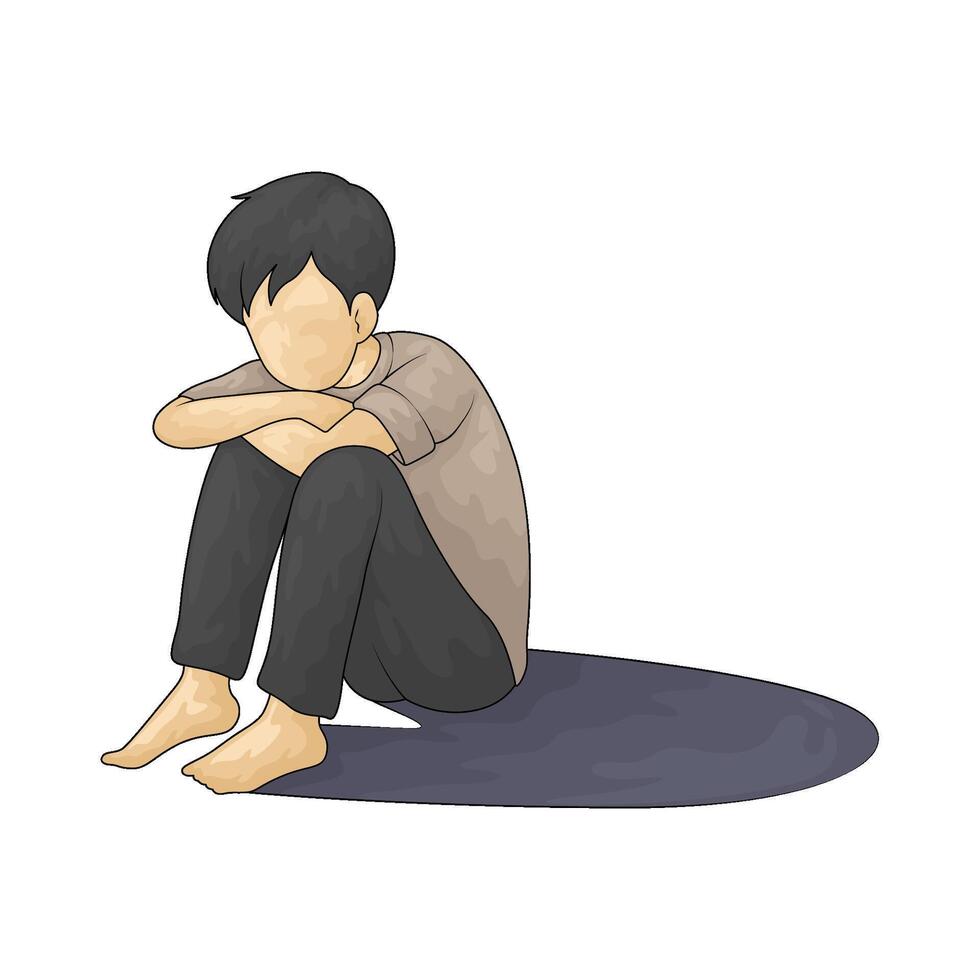 Illustration of loneliness vector