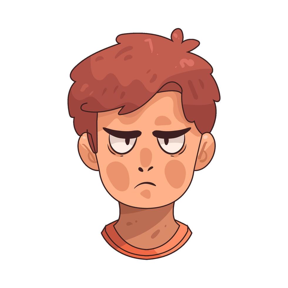 Angry face illustration vector