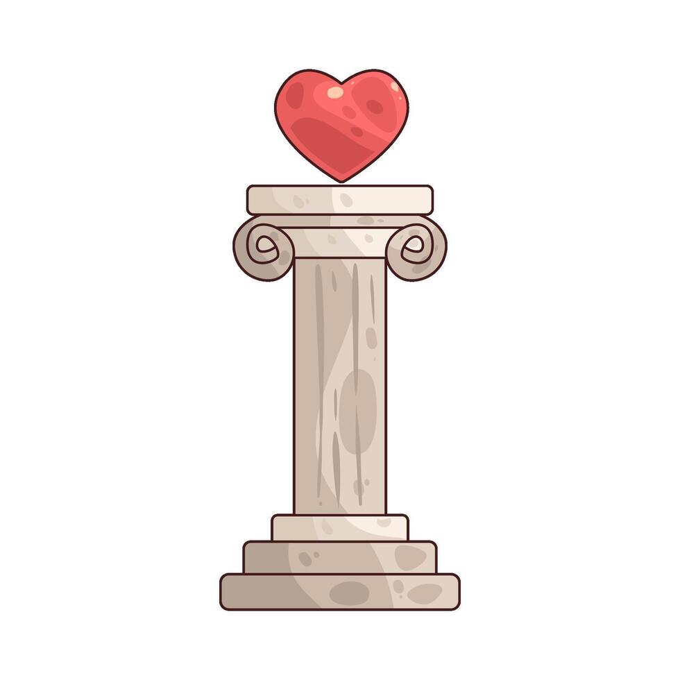 pillar with heart vector