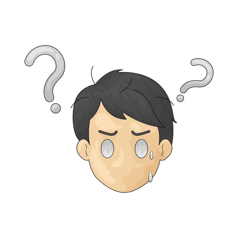 Illustration of confusion man vector