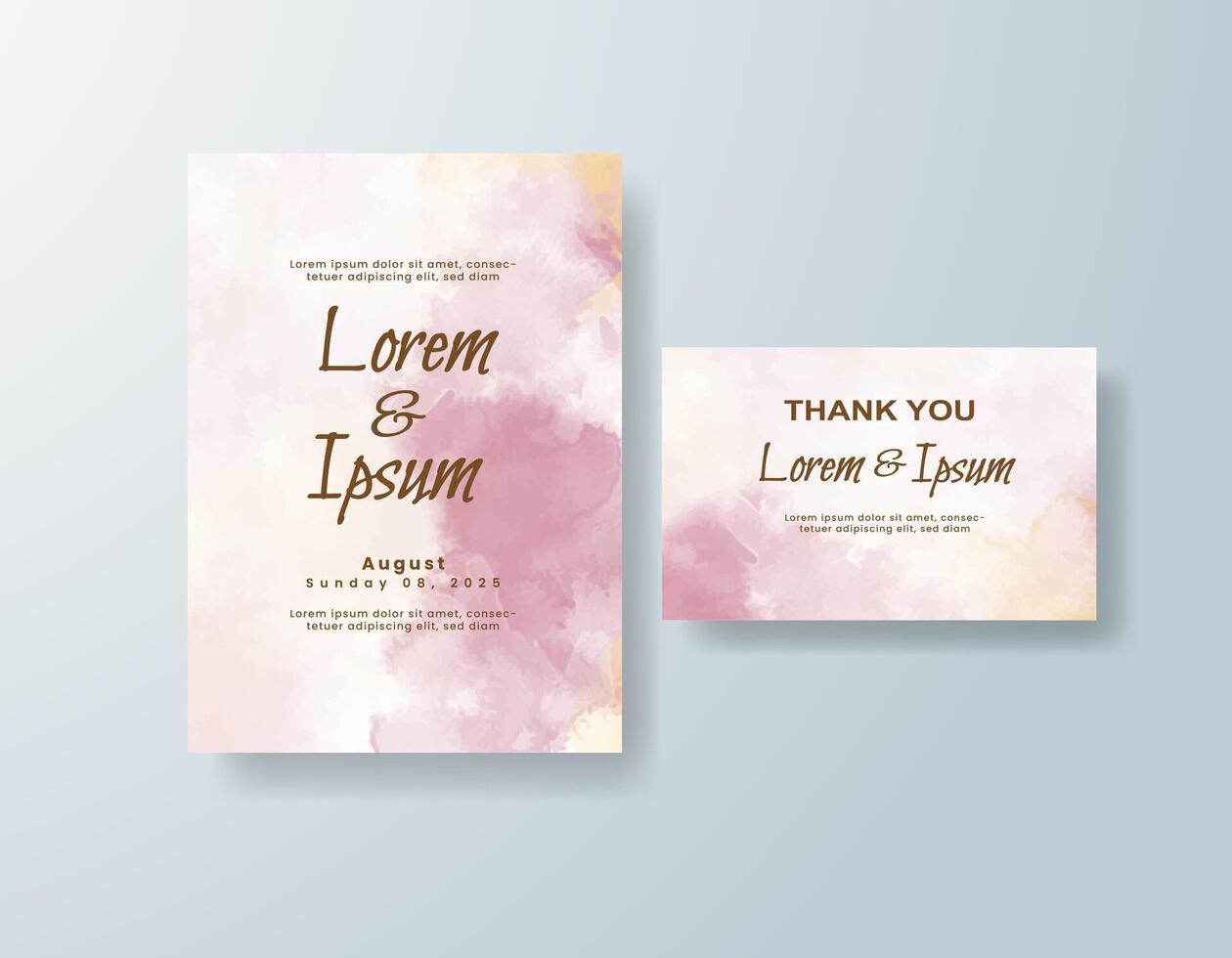 Boho invitation suite with soft pastel tones color vector